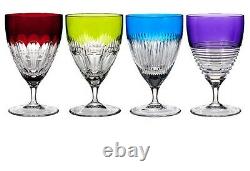 Waterford Mixology All Purpose SET/4 Colored Crystal Stem Glasses #163863 New