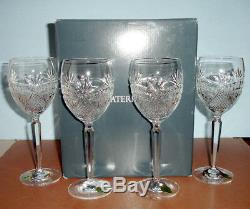 Waterford Seahorse Nouveau Water/Wine Goblet 4 PC. Set 40027974 New Boxed