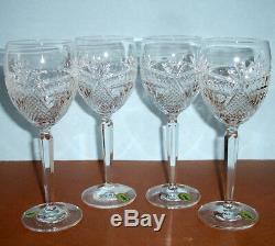 Waterford Seahorse Nouveau Water/Wine Goblet 4 PC. Set 40027974 New Boxed