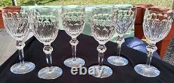 Waterford Vtg. Crystal Curraghmore 7 1/8 Claret Wine Glasses Set of 6 EUC