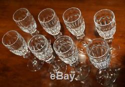 Waterford cut crystal Curraghmore set of 8 6.25 white wine stem glasses signed
