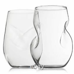 Whiskey Glass Gift Set of 2 Rocking Whiskey Glasses Tilting Tumblers Bar Wine UK