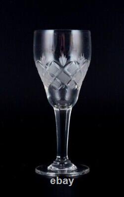 Wien Antik, Lyngby Glas, Denmark. Set of seven clear port wine glasses