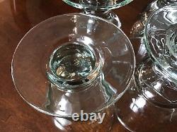 Williams Sonoma Hand Blown VERT Wine Glasses (set 5) Stem Light Green Rare 5.5T