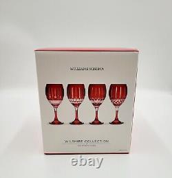 Williams Sonoma Wilshire Cut Wine Glasses Red Set of 4 New SOLD OUT