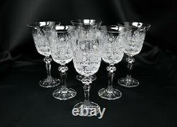 Wine Glasses Bohemian Crystal Glass Set of 6 Champagne Flute 8 oz Hand Cut