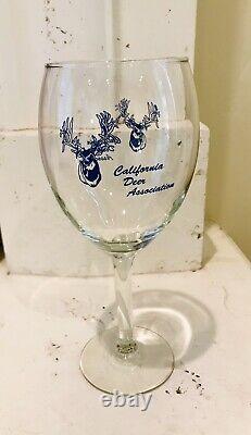 Wine Glasses Set Of 9 California Deer Association, CA Deer Logo