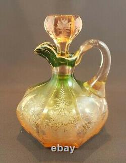 Wine or Cordial Decanter Set with3 Tumblers Early 20th Cent. Bohemian