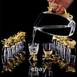 Yingxue Chinese Zodiac Whiskey Glasses Set of 12 and Dragon Handle Wine Splitter